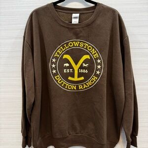 Yellowstone Dutton Ranch Brown Sweatshirt with Embroidered Logo size XXL